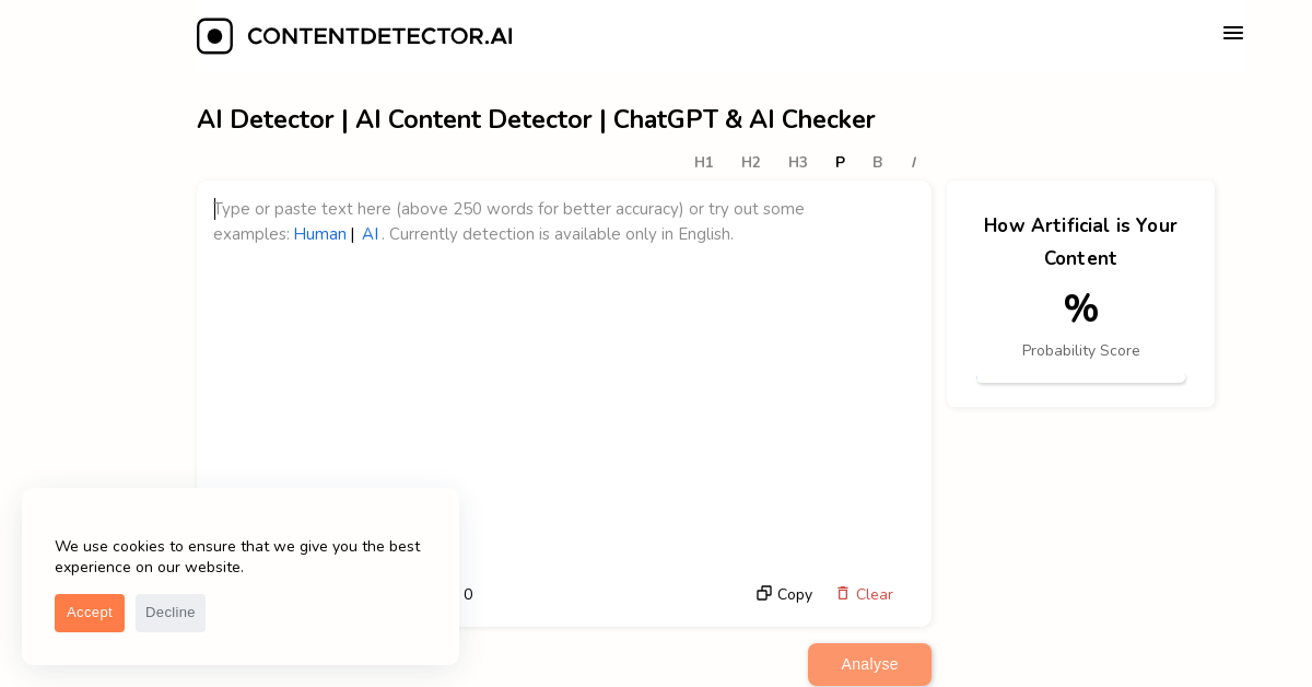 ContentDetector AI - AI Writing tool